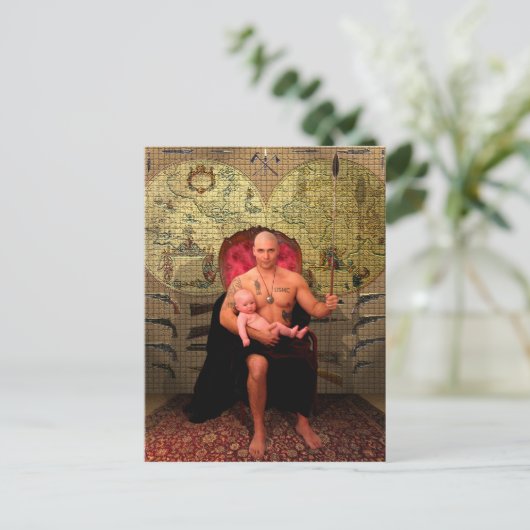 De keizer Tarot-kaart Briefkaart (Staand voorkant)