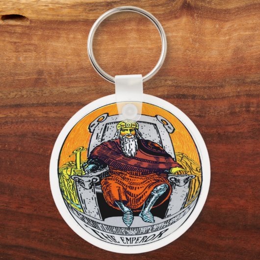 De keizer Tarot-Kaart Sleutelhanger (Voorkant)