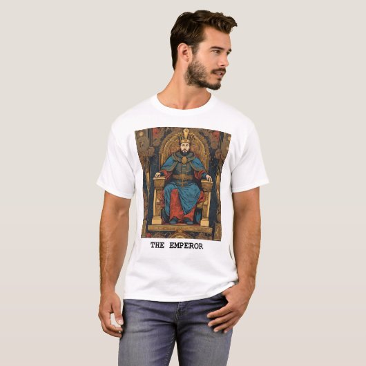 DE KEIZER - TAROT KAART T-SHIRT (Voorkant volledig)