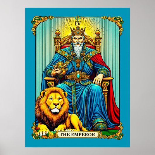 De Keizer Tarotkaart Kunst Poster (Voorkant)