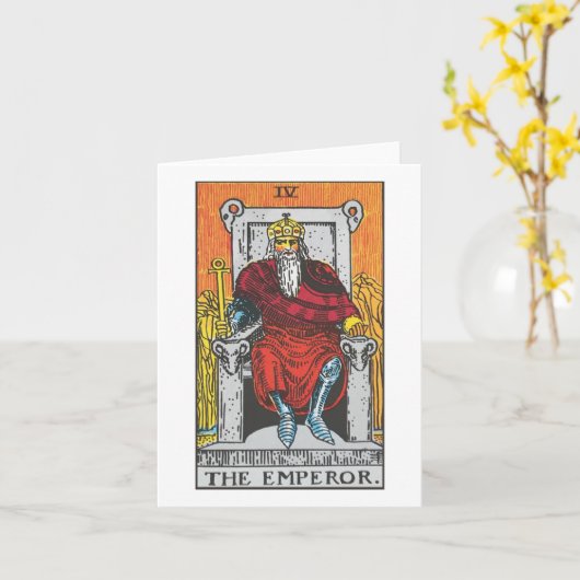De Keizer tarotkaart - Rider Waite Smith tarot Kaart (Gele Bloem)