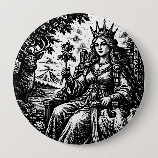 De Keizerin — BurnsInHell Tarot III Ronde Button 4,0 Cm (Voorkant)