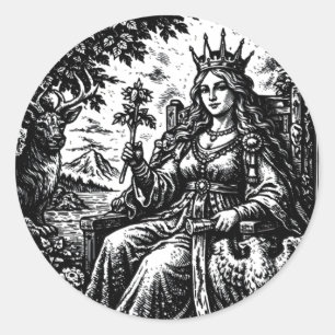 De Keizerin — BurnsInHell Tarot III Ronde Sticker