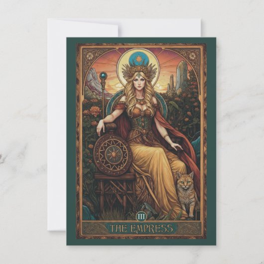 De Keizerin (Freyja) Tarot Kunst Platte Bedankkaar Bedankkaart (Voorkant)