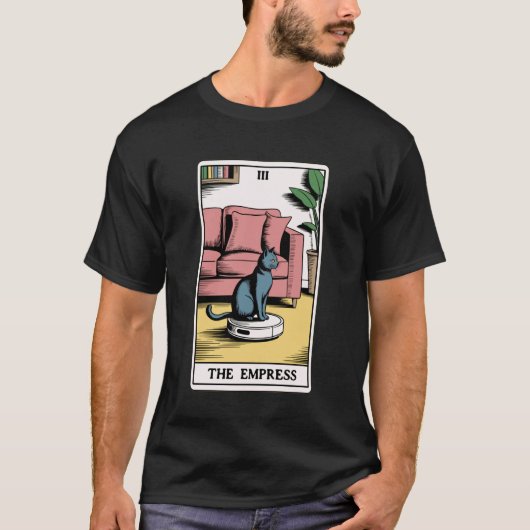 De keizerin robot stofzuiger kat grappige tarot C T-shirt (Voorkant)