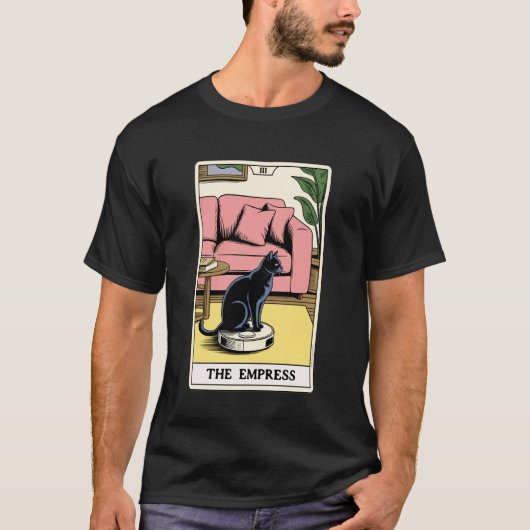 De Keizerin Robot Stofzuiger Kat Grappige Tarot C T-shirt (Voorkant)