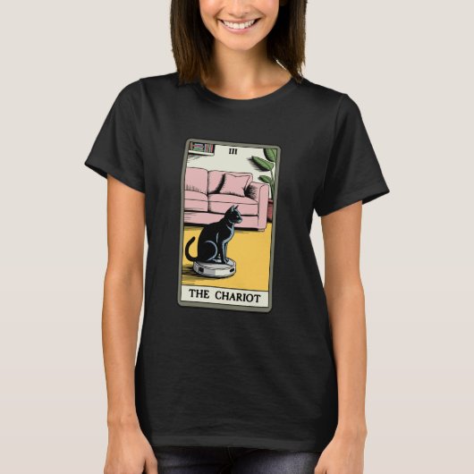 De Keizerin Robot Stofzuiger Kat Grappige Tarot C T-shirt (Voorkant)