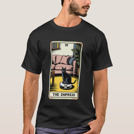 De keizerin robot stofzuiger kat grappige tarot C T-shirt (Voorkant)