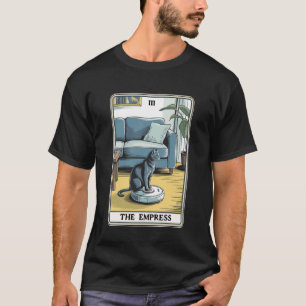 De Keizerin Tarotkaart Kat Robot Stofzuiger Ca T-shirt
