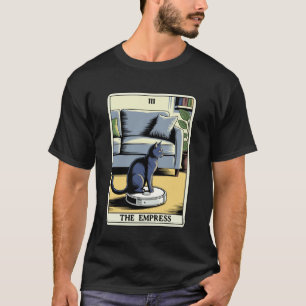 De Keizerin Tarotkaart Kat Robot Stofzuiger Ca T-shirt