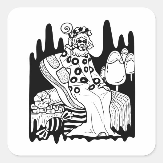 De keizerin van snoep vierkante sticker (Voorkant)