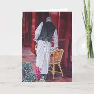 De kelner bij Restaurant Bouchon Kaart