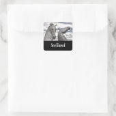 De Kelpies bij Falkirk Vierkante Sticker (Tas)