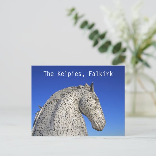 De Kelpies, Falkirk, briefkaart (Staand voorkant)