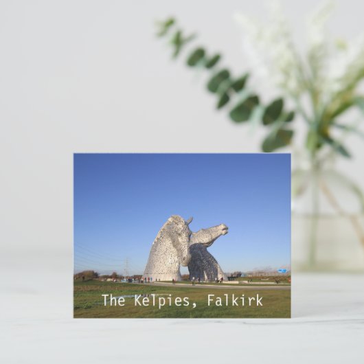 De Kelpies, Falkirk, briefkaart (Staand voorkant)