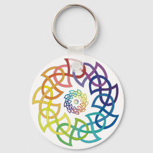 De Keltische Ringen van Knotwork van de Regenboog Sleutelhanger
