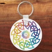 De Keltische Ringen van Knotwork van de Regenboog Sleutelhanger (Voorkant)