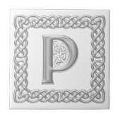 De Keltische Tegel van de Brief P van het Effect Tegeltje (Voorkant)