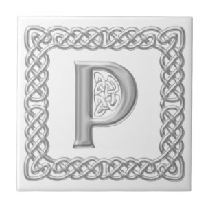 De Keltische Tegel van de Brief P van het Effect Tegeltje