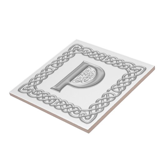 De Keltische Tegel van de Brief P van het Effect Tegeltje (Zijkant)