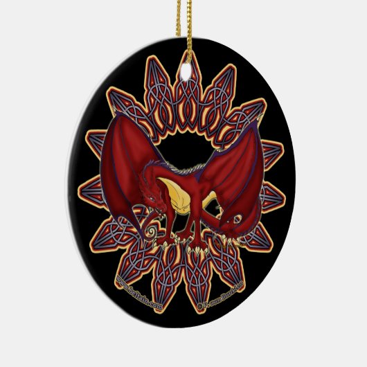 De Keltische Welsh Dragon Ornaments 1 Keramisch Ornament (Rechts)