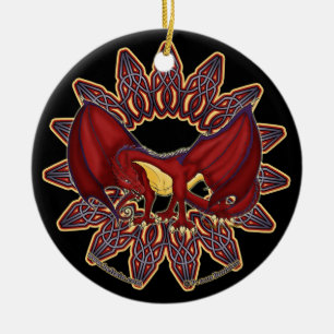 De Keltische Welsh Dragon Ornaments 1 Keramisch Ornament