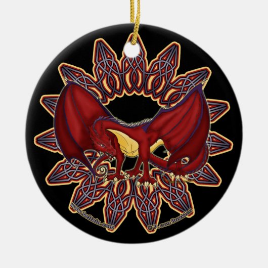 De Keltische Welsh Dragon Ornaments 1 Keramisch Ornament (Voorkant)