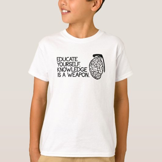 De kennis is een wapen t-shirt (Voorkant)