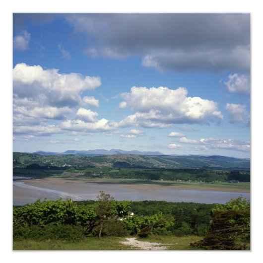 De Kent, bekeken vanuit Arnside Knott Arnside Foto Afdruk (Voorkant)