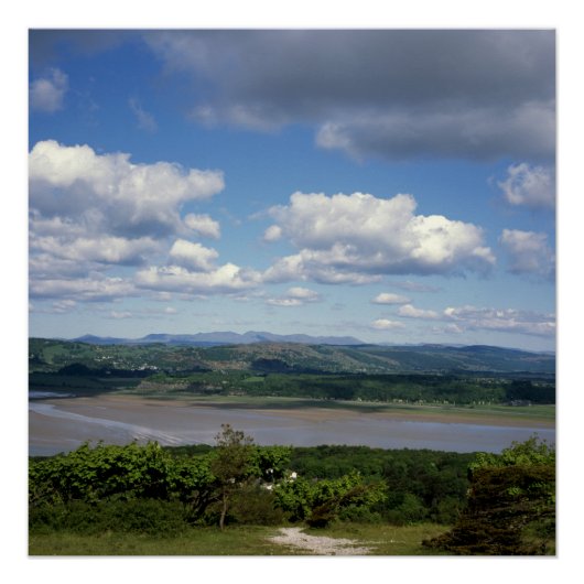 De Kent, bekeken vanuit Arnside Knott Arnside Perfect Poster (Voorkant)