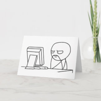 De Kerel Meme van de computer - Wenskaart Kaart