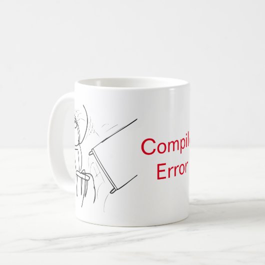 De kerel van de Tik van het bureau compileert de M Koffiemok (Voorkant links)