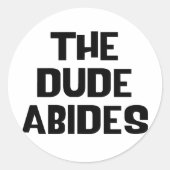 De kerel verbergt ronde sticker (Voorkant)