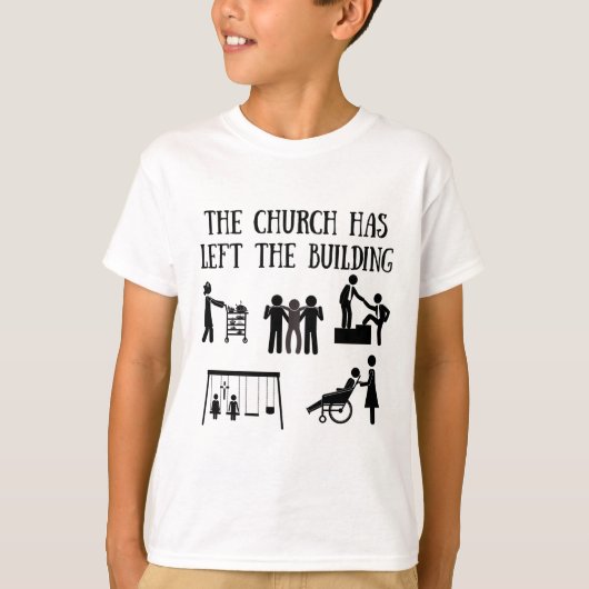 De kerk heeft het gebouw verlaten t-shirt (Voorkant)