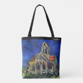 De kerk in Auvers – Aangepaste tekst Tote Bag (Achterkant)