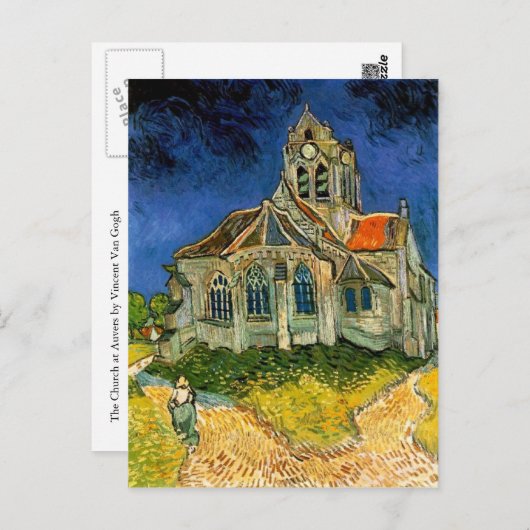 De kerk in Auvers door Vincent Van Gogh Briefkaart (Voorkant / Achterkant)