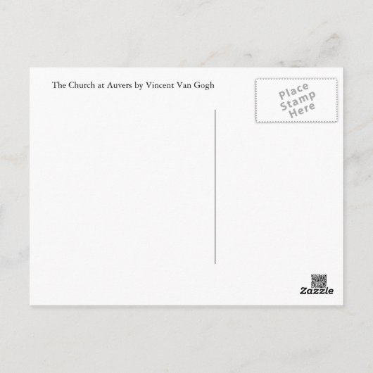 De kerk in Auvers door Vincent Van Gogh Briefkaart (Achterkant)