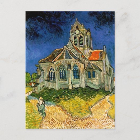 De kerk in Auvers door Vincent Van Gogh Briefkaart (Voorkant)