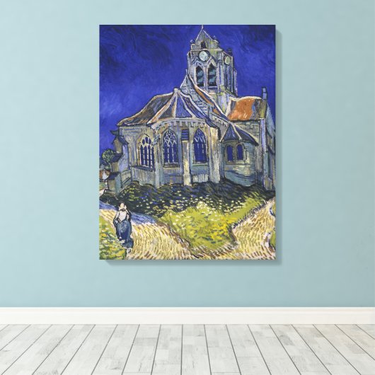 De kerk in Auvers door Vincent van Gogh Canvas Afdruk (Insitu (Houten vloer))