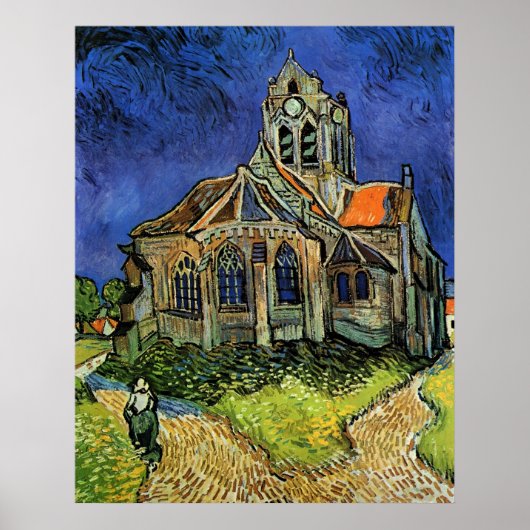 De kerk in Auvers door Vincent van Gogh Poster (Voorkant)