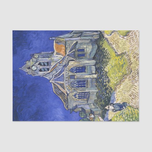 De kerk in Auvers, door Vincent Van Gogh Tissuepapier (Voorkant)