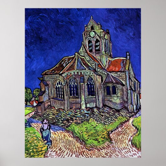 De kerk in Auvers van Vincent van Gogh 1890 Poster (Voorkant)