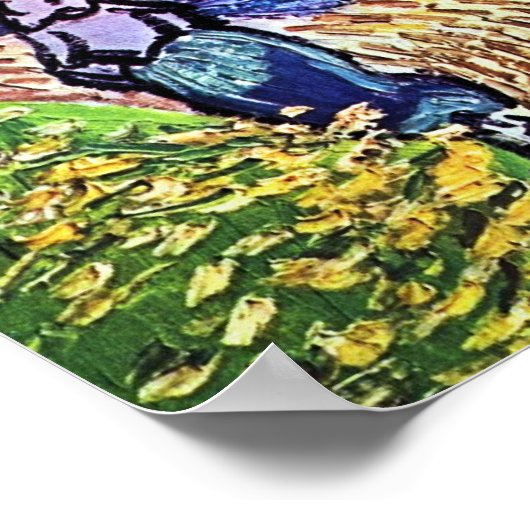 De kerk in Auvers van Vincent van Gogh 1890 Poster (Hoek)