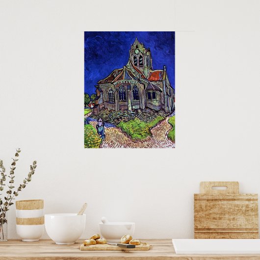 De kerk in Auvers van Vincent van Gogh 1890 Poster (Keuken)