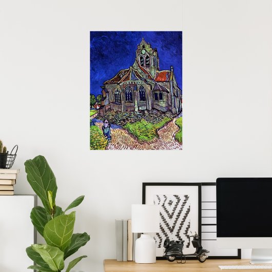 De kerk in Auvers van Vincent van Gogh 1890 Poster (Thuiskantoor)