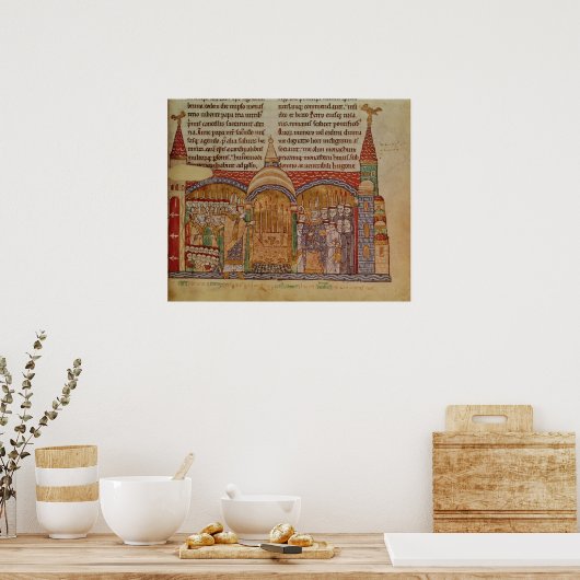 De kerk in Cluny Poster (Keuken)