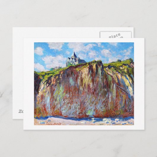 De kerk in Varengeville, 1882 Claude Monet cool Briefkaart (Voorkant / Achterkant)