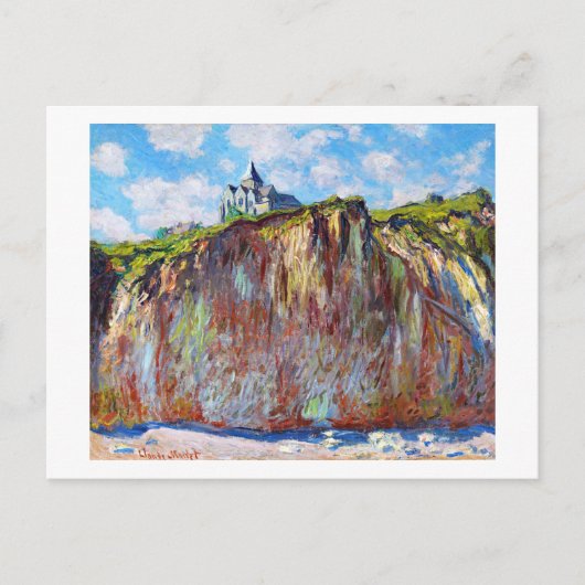 De kerk in Varengeville, 1882 Claude Monet cool Briefkaart (Voorkant)
