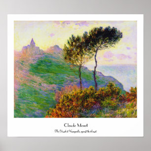 De kerk in Varengeville tegen de zon Poster