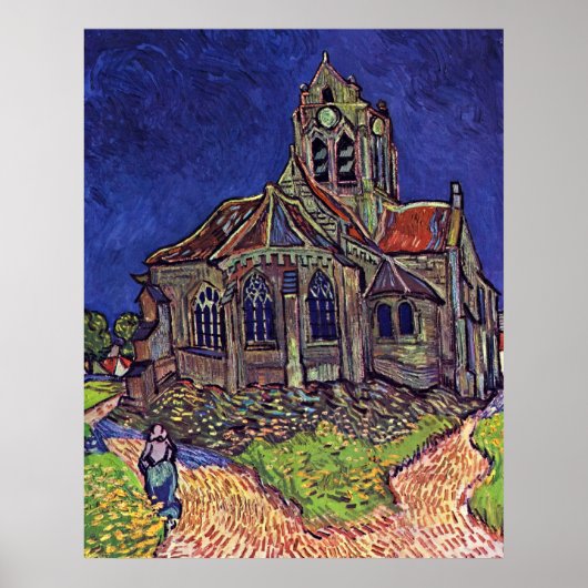 De kerk van Auvers-sur-Oise door Vincent van Gogh Poster (Voorkant)